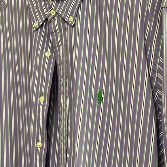 Ralph Lauren Lavender Green And White Shirt - Picture 3 of 6